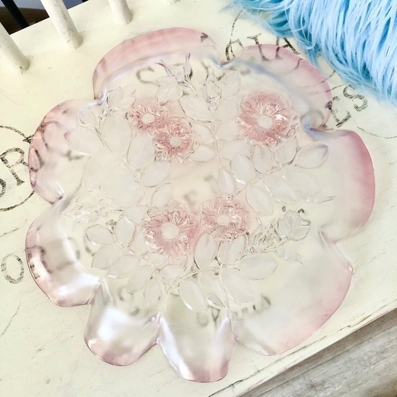 Mikasa, Pink, Vintage, Crystal, Rosella, Serving Platter, Nice Condition - Picture 2 of 8